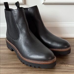 Caslon Nordstrom Miller Chelsea Boots Sz 11 Black Leather Water Resistant New